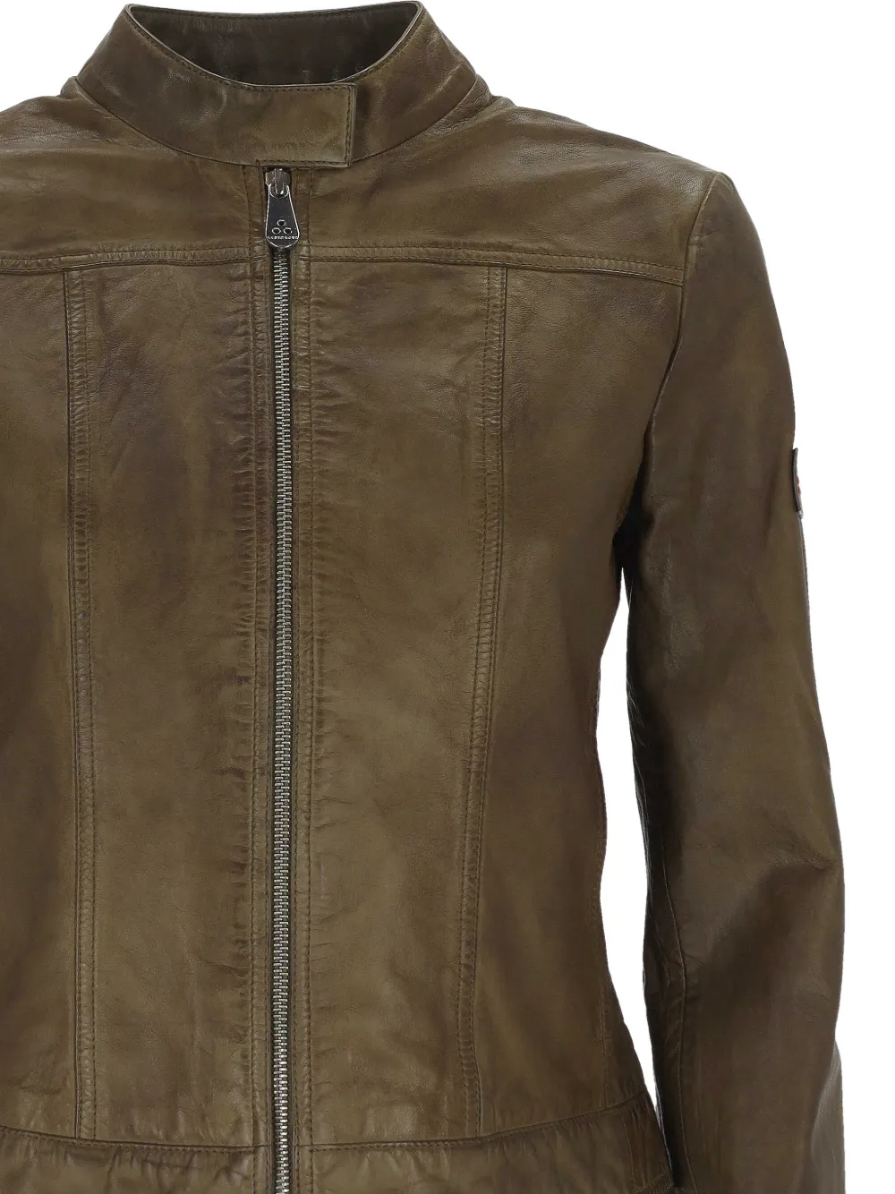  Peuterey Zip Leather Jacket - Brown 