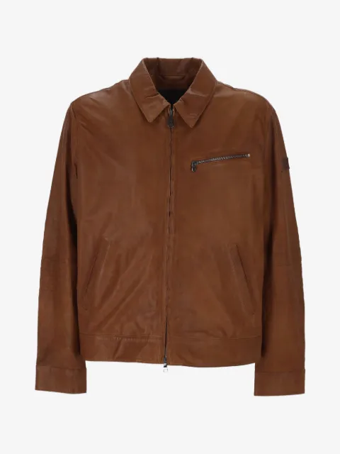 Peuterey zip leather jacket