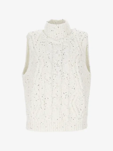 Lorena Antoniazzi cable knit sequin jacket