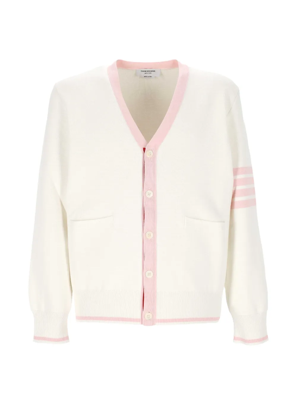 Thom Browne 4-Bar V-neck cardigan - White