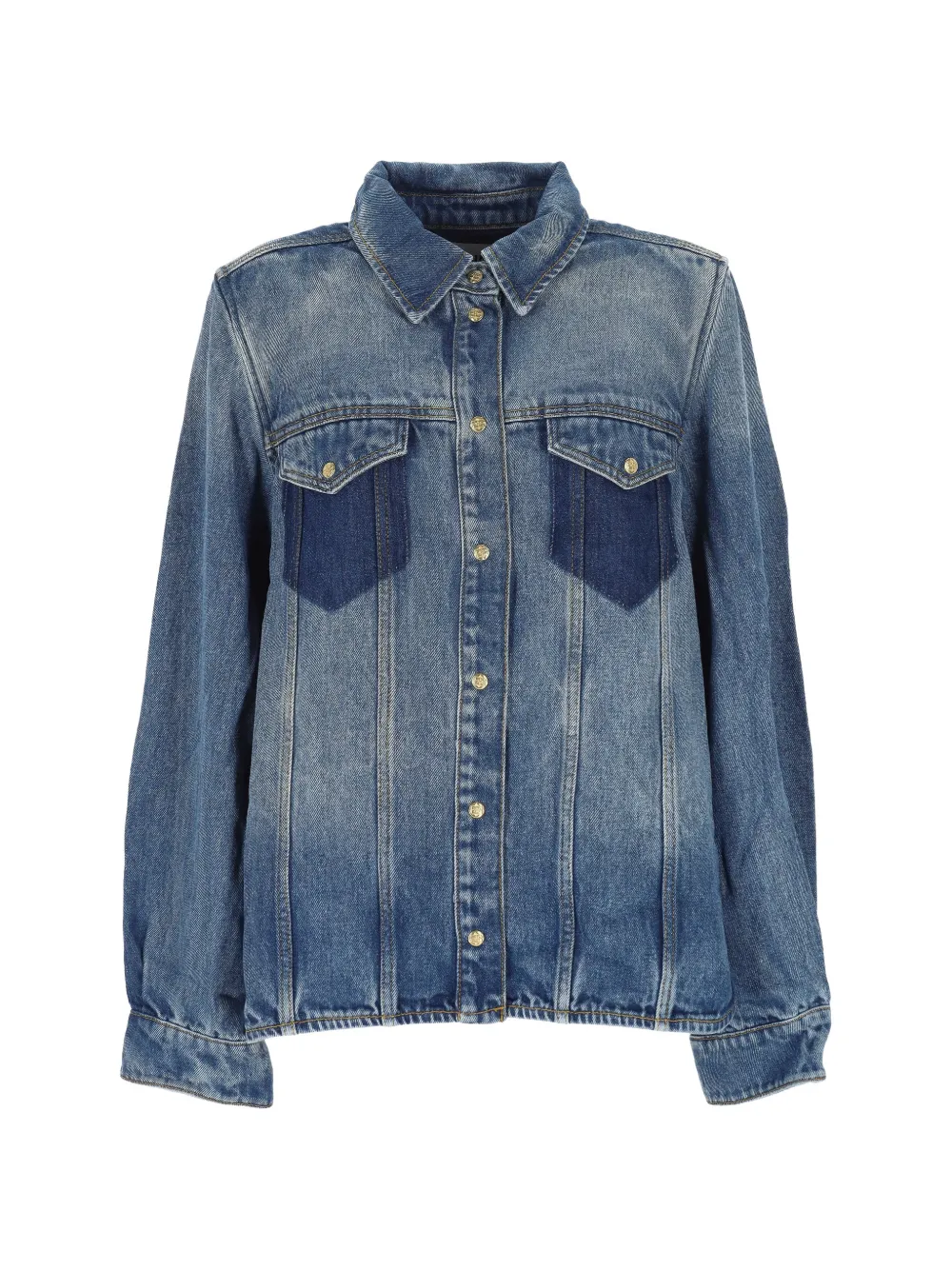 GANNI tinted wash pocket shirt - Blu