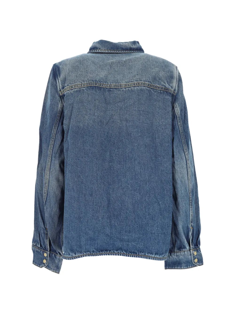  Ganni Tinted Wash Pocket Shirt - Blue 