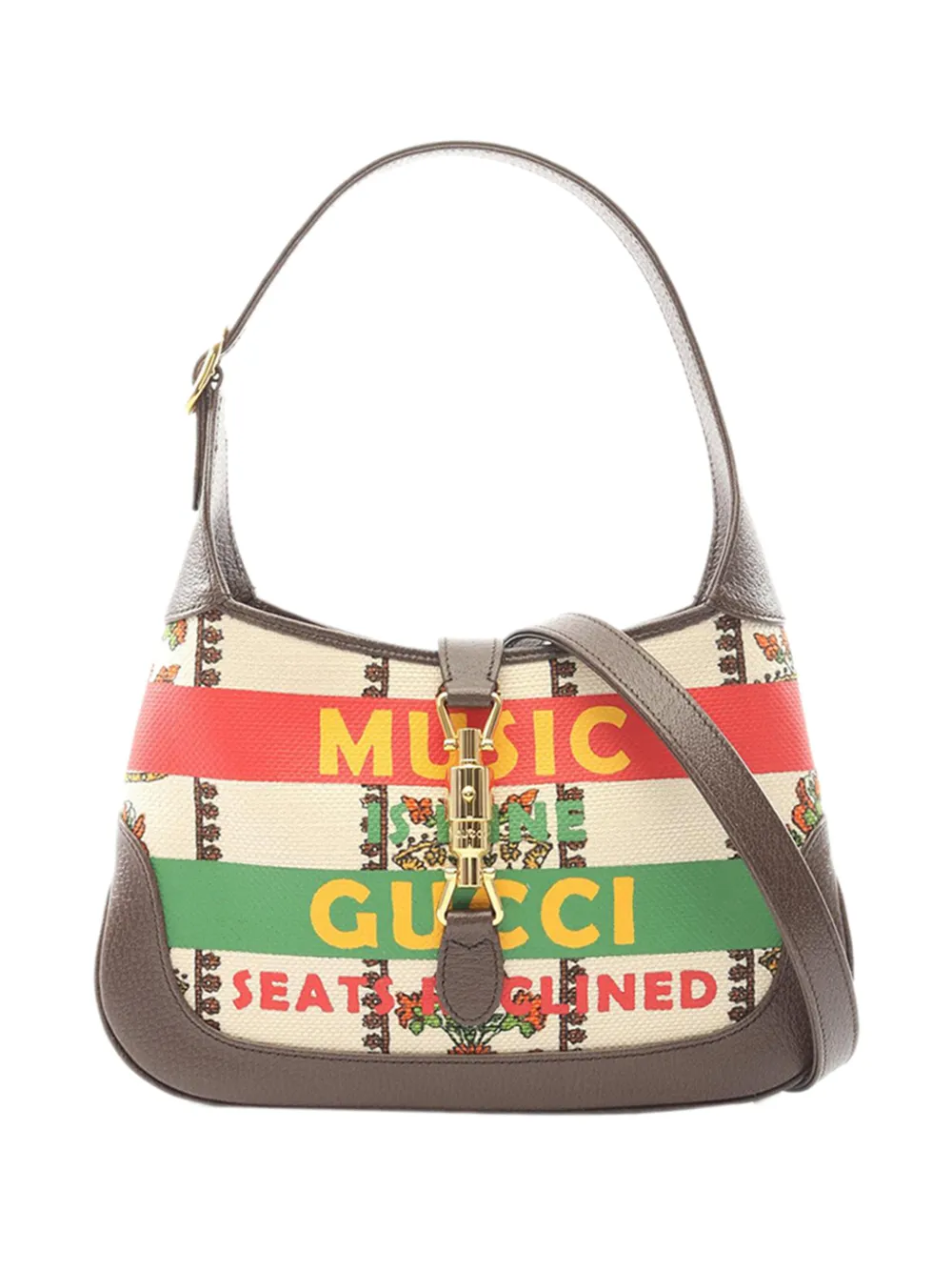 Gucci Pre-Owned 2016-2026 Small Canvas 100 Centennial Music Jackie 1961 Crossbody satchel - Marrone