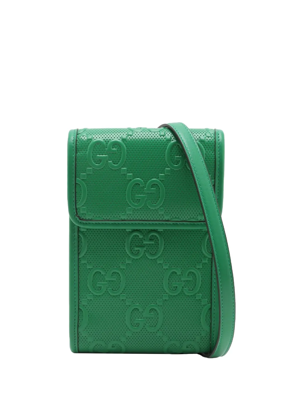 Gucci Pre-Owned 2016-2026 GG Embossed Flap crossbody bag - Verde