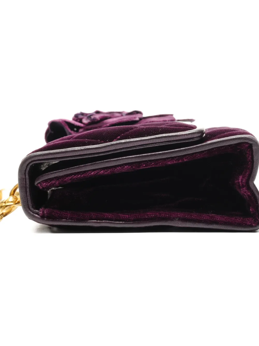 1990s Mini Camellia Velvet Shoulder Bag