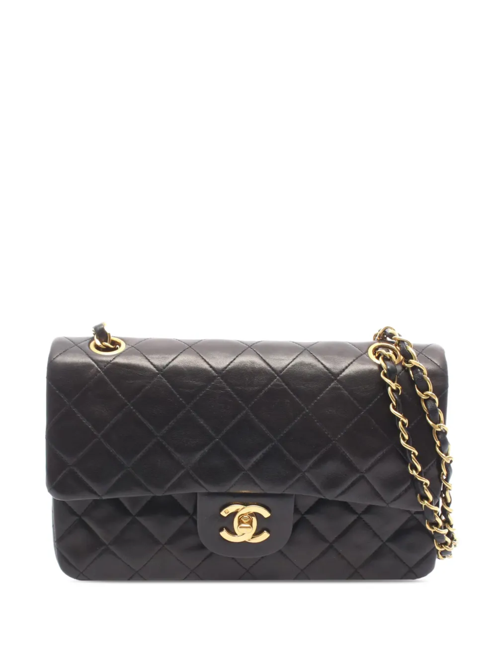 CHANEL Pre-Owned Borsa a spalla Classic Double Flap piccola in pelle di agnello 1994-1996 - Nero