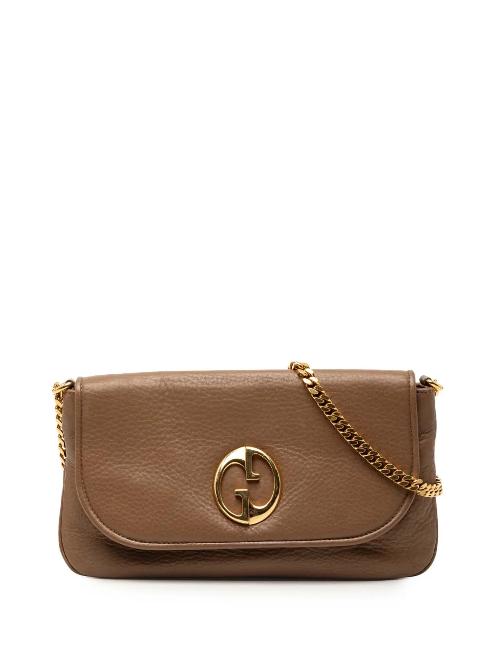 Gucci Pre-Owned 2000-2015 Medium Leather 1973 Chain shoulder bag - Marrone