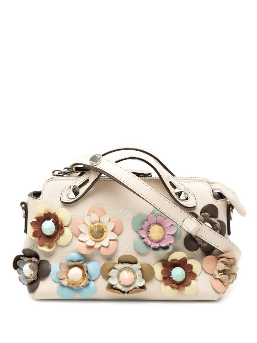 Fendi Pre-Owned Borsa a tracolla By The Way Flowerland mini in pelle 2010-2025 - Bianco