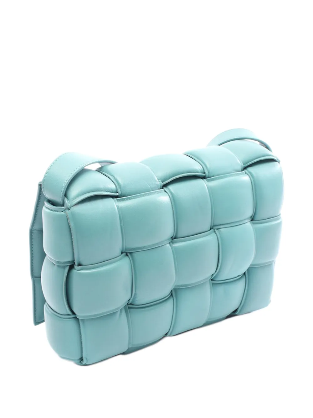  Bottega Veneta Pre-owned Borsa A Tracolla Cassette In Nappa Con Motivo Intrecciato Imbottito 2012-2026 - Blu 