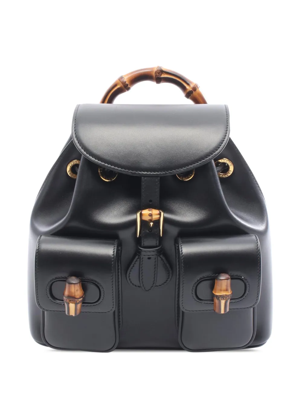 Gucci Pre-Owned 2016-2026 Calfskin Bamboo backpack - Nero