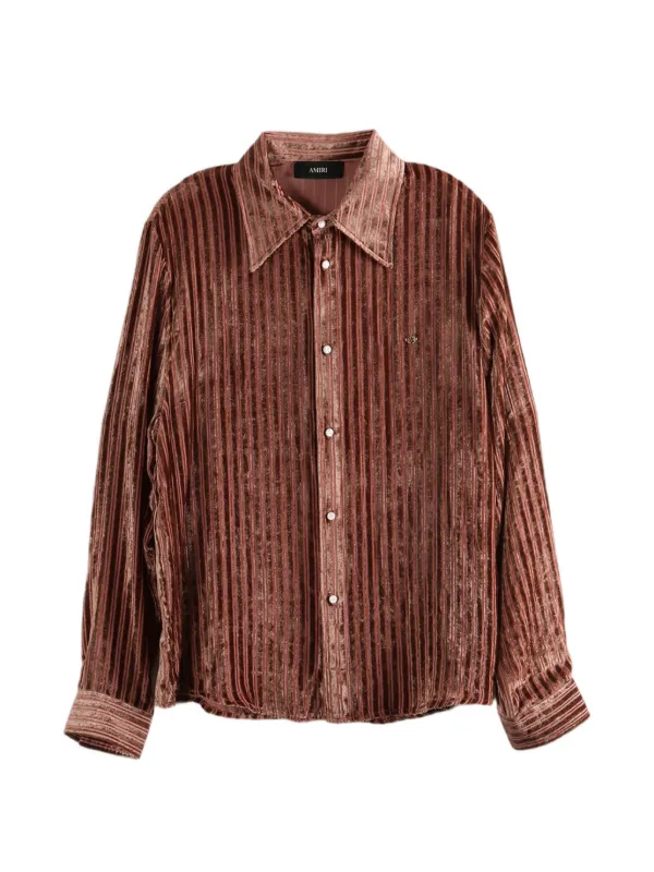 amiri dress shirt MA Quad Panel Oversized Camp down closure Printed Fringed Woven Shirt -