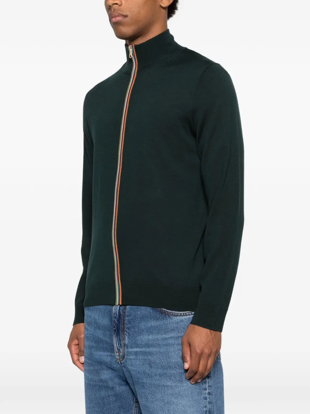 Paul Smith Vest met kenmerkende streep en rits Groen