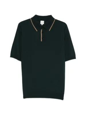 Eleventy half-zip Ribbed Polo Shirt | Black | FARFETCH