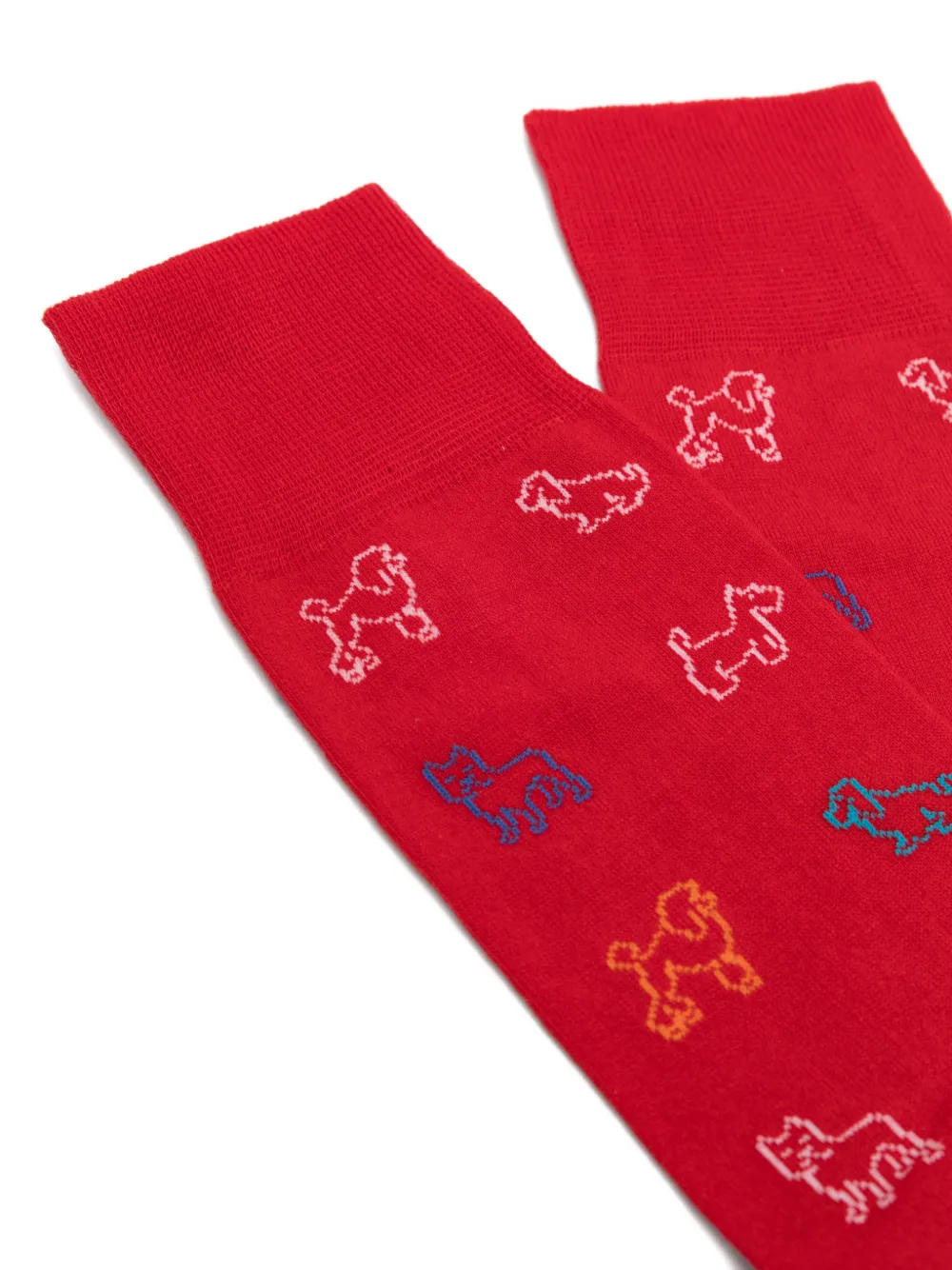  Paul Smith Mario Dog-pattern Socks - Red 