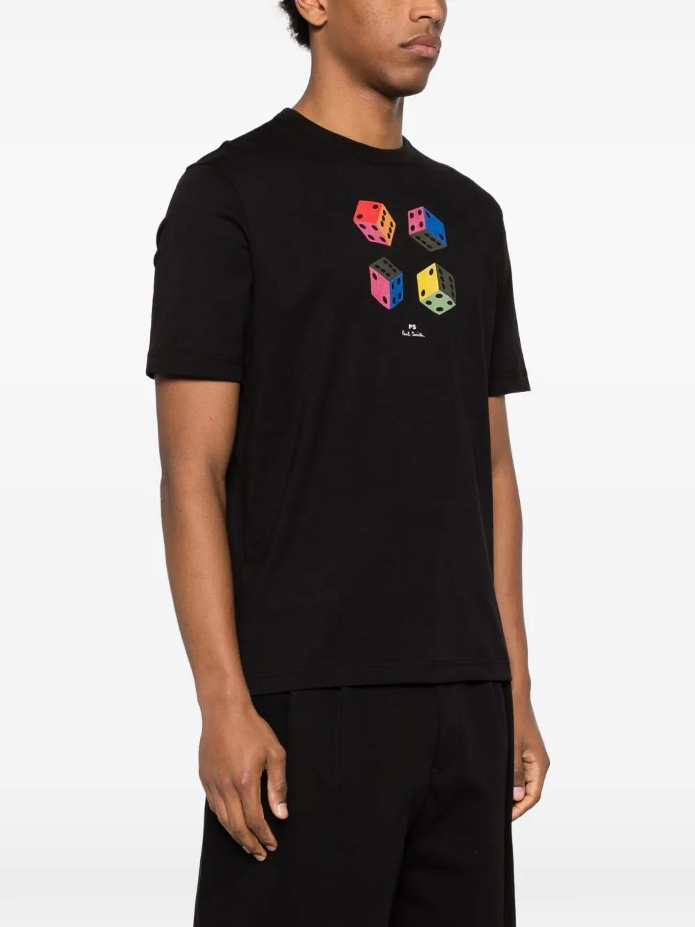 PS Paul Smith T-shirt met dobbelsteenprint Zwart