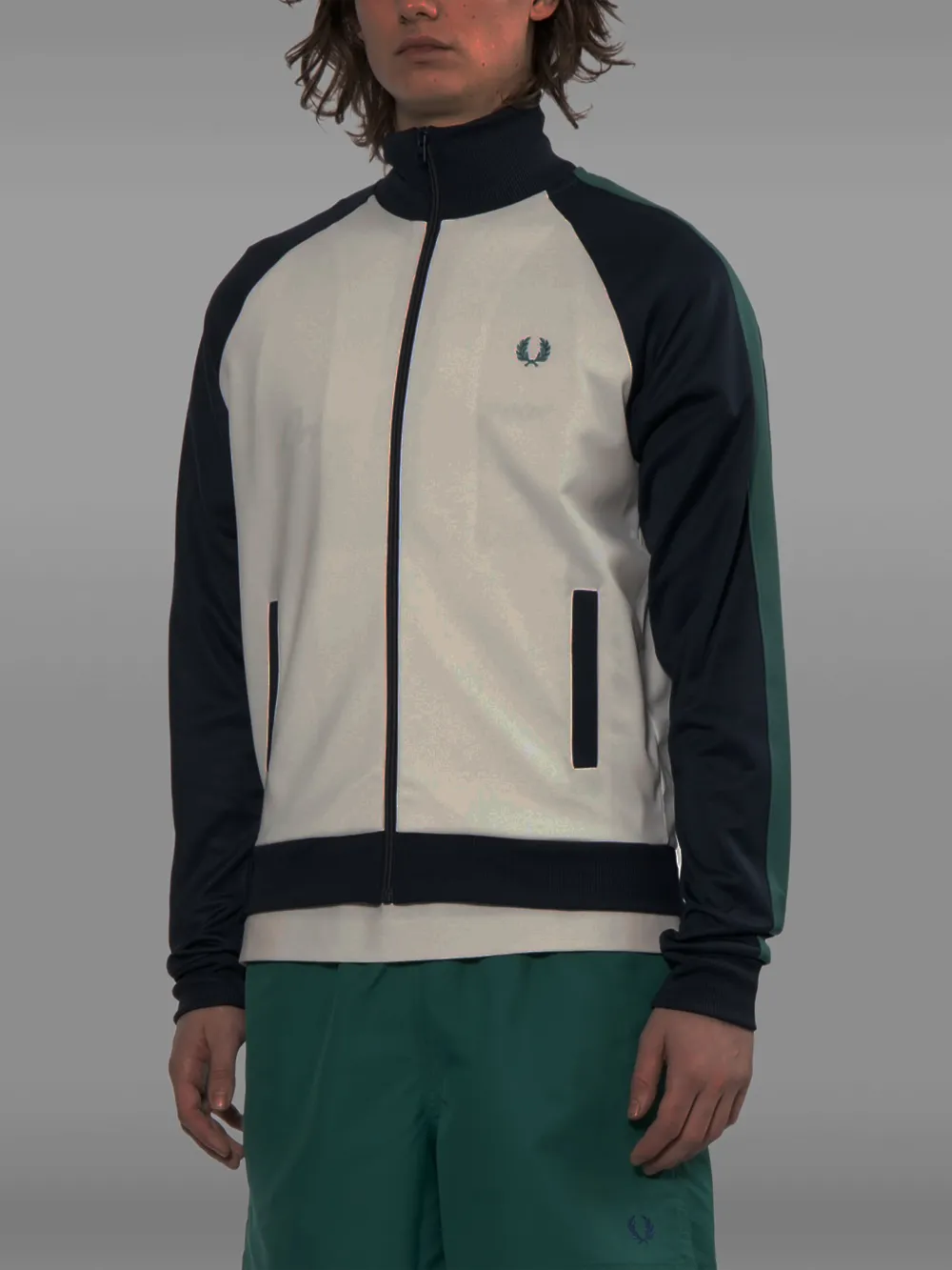  Fred Perry Contrast-sleeve Jacket - White 