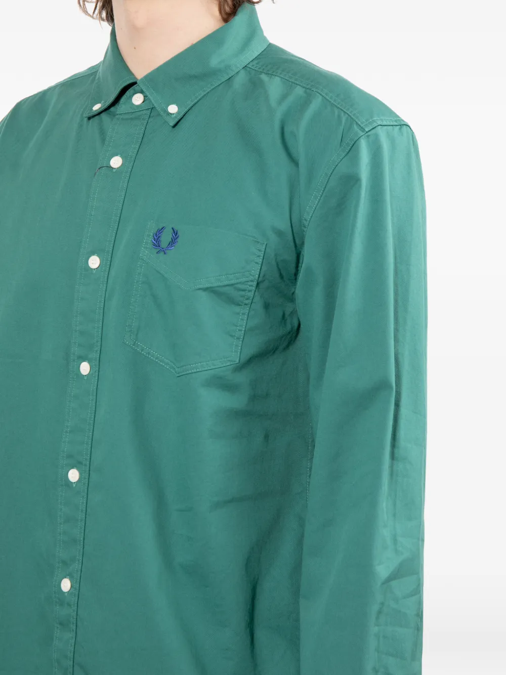Fred Perry Overhemd met zak Groen