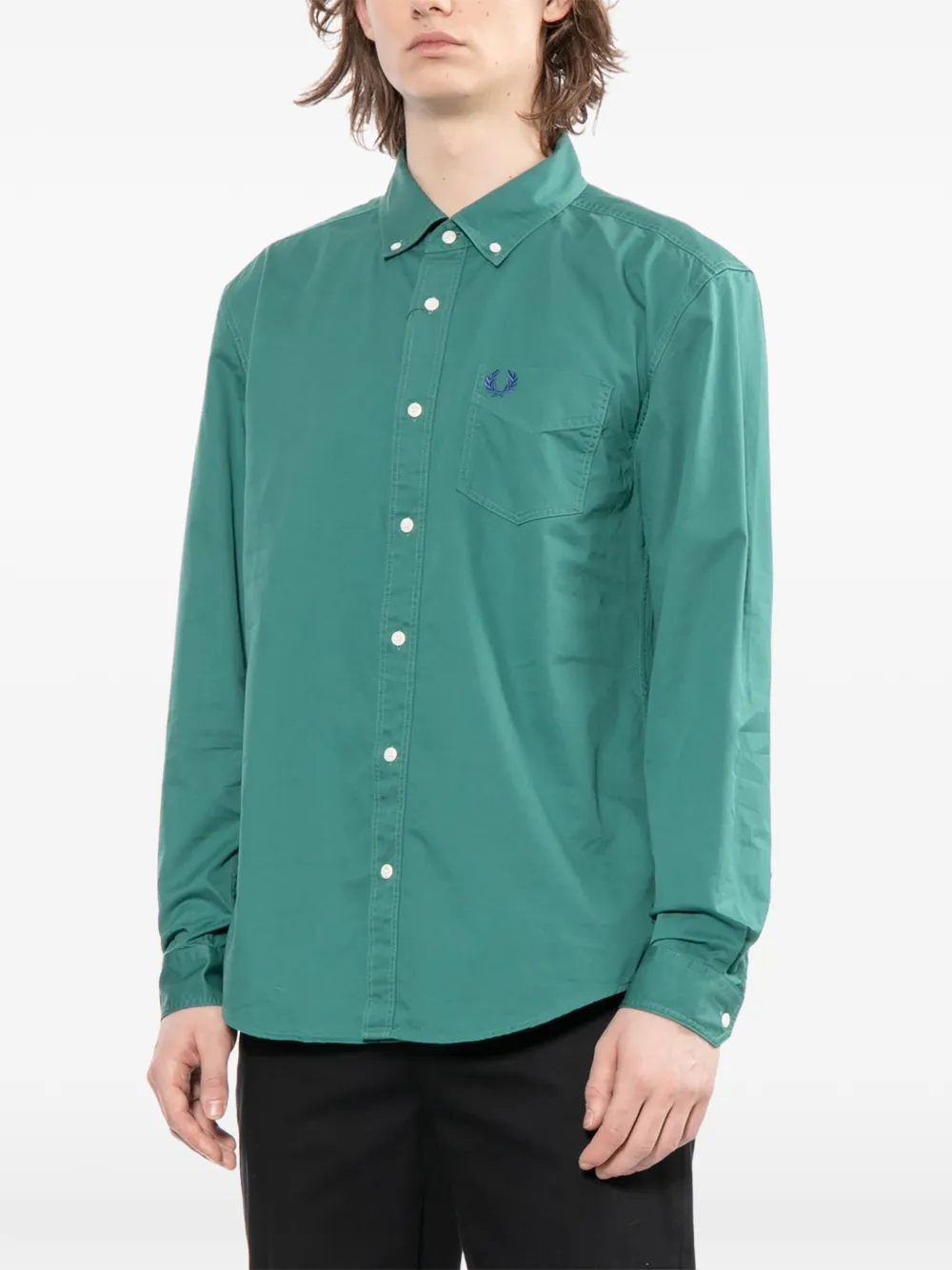 Fred Perry Overhemd met zak Groen