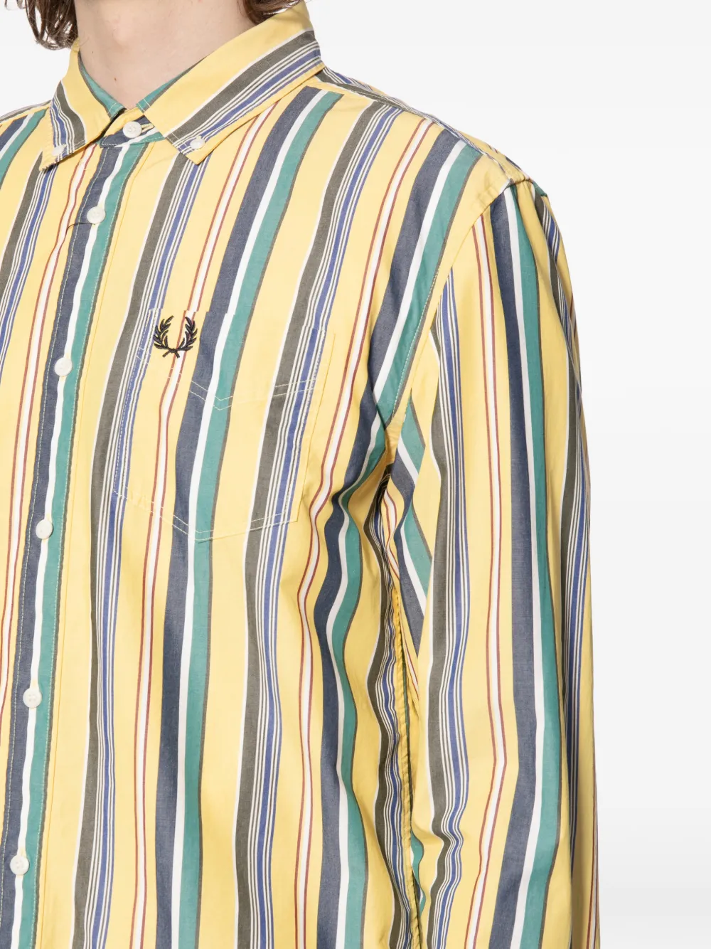 Fred Perry Gestreept overhemd Geel