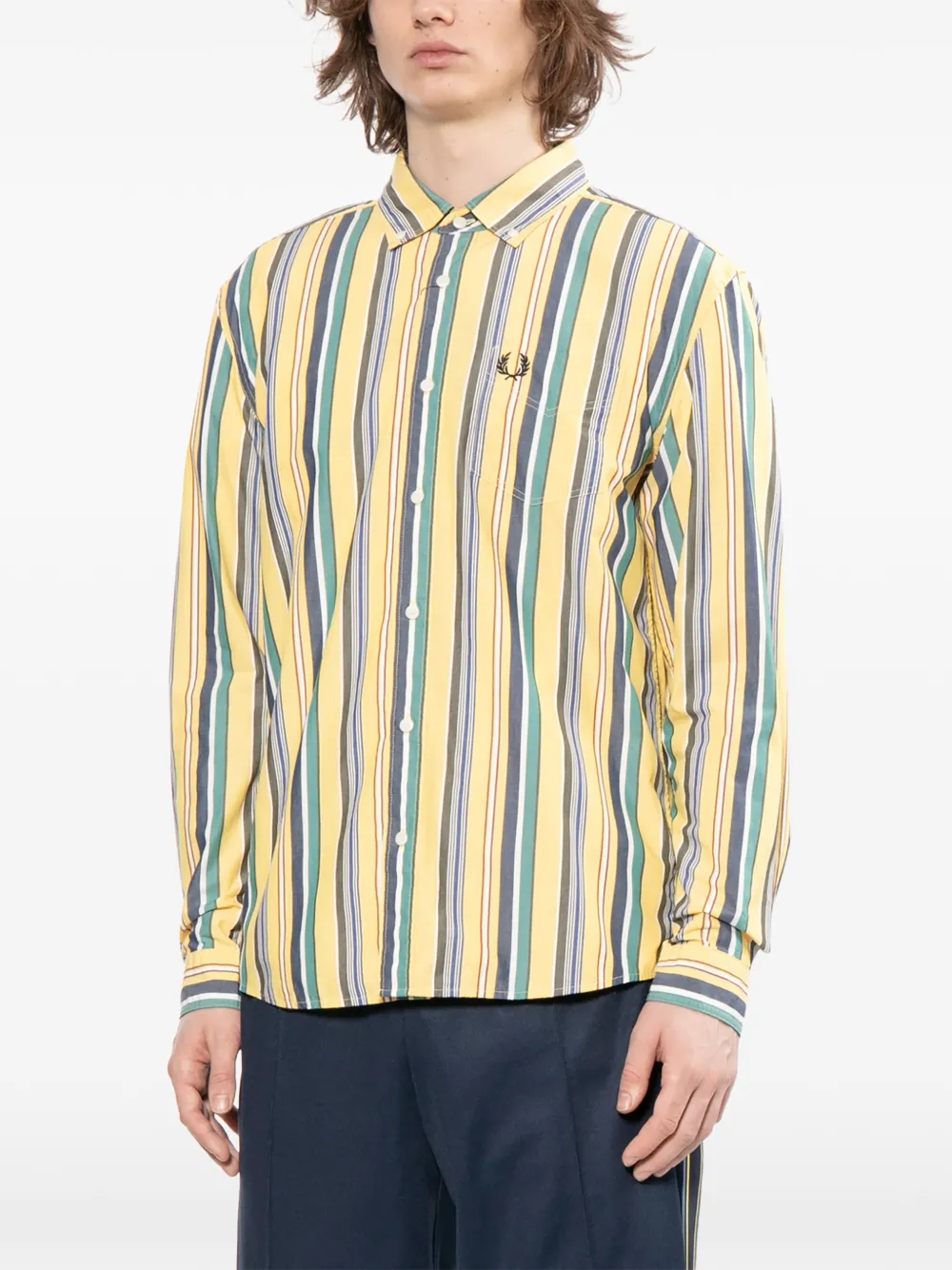  Fred Perry Striped Shirt - Yellow 