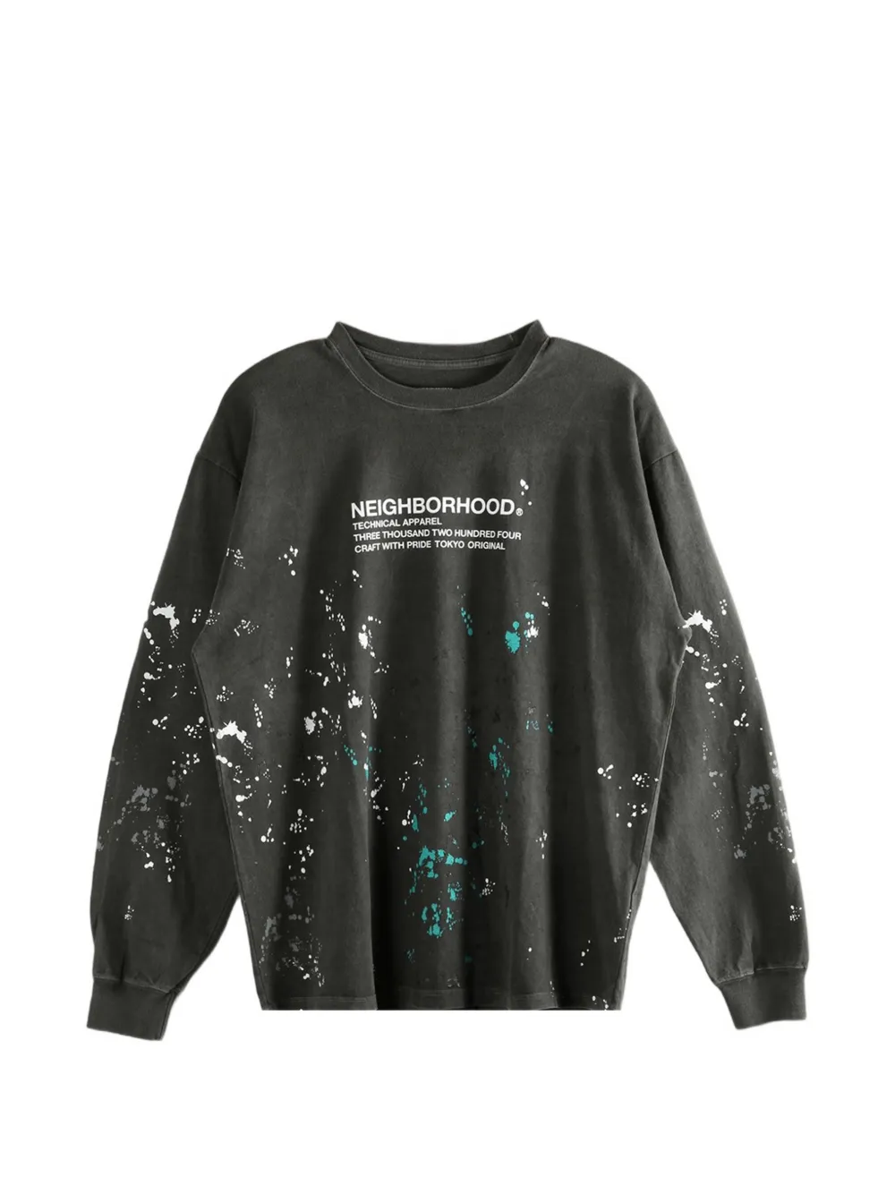 Neighborhood splatter-paint long-sleeve sweatshirt - Grigio
