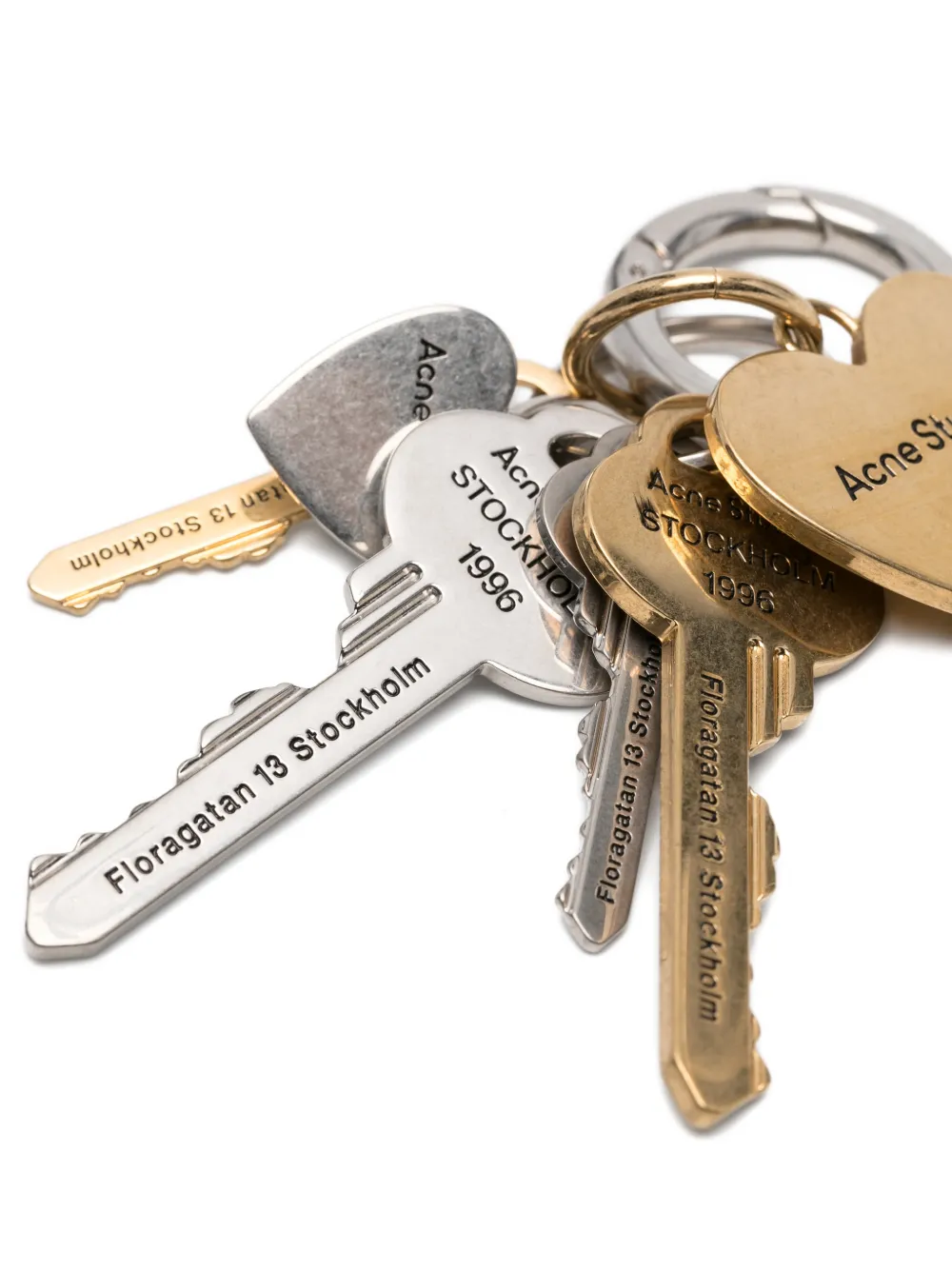  Acne Studios Heart-charm Keyring - Gold 