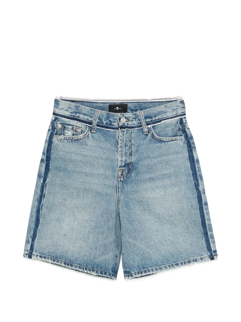 7 For All Mankind stripe denim shorts - Blu