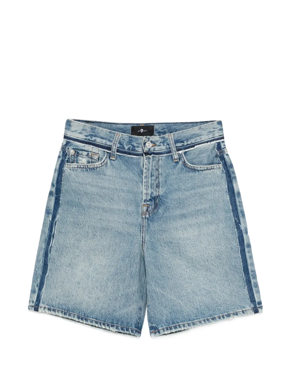 7 For All Mankind stripe denim shorts - Blu