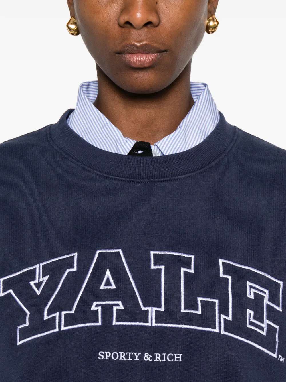 Sporty & Rich Sweater met logo Blauw