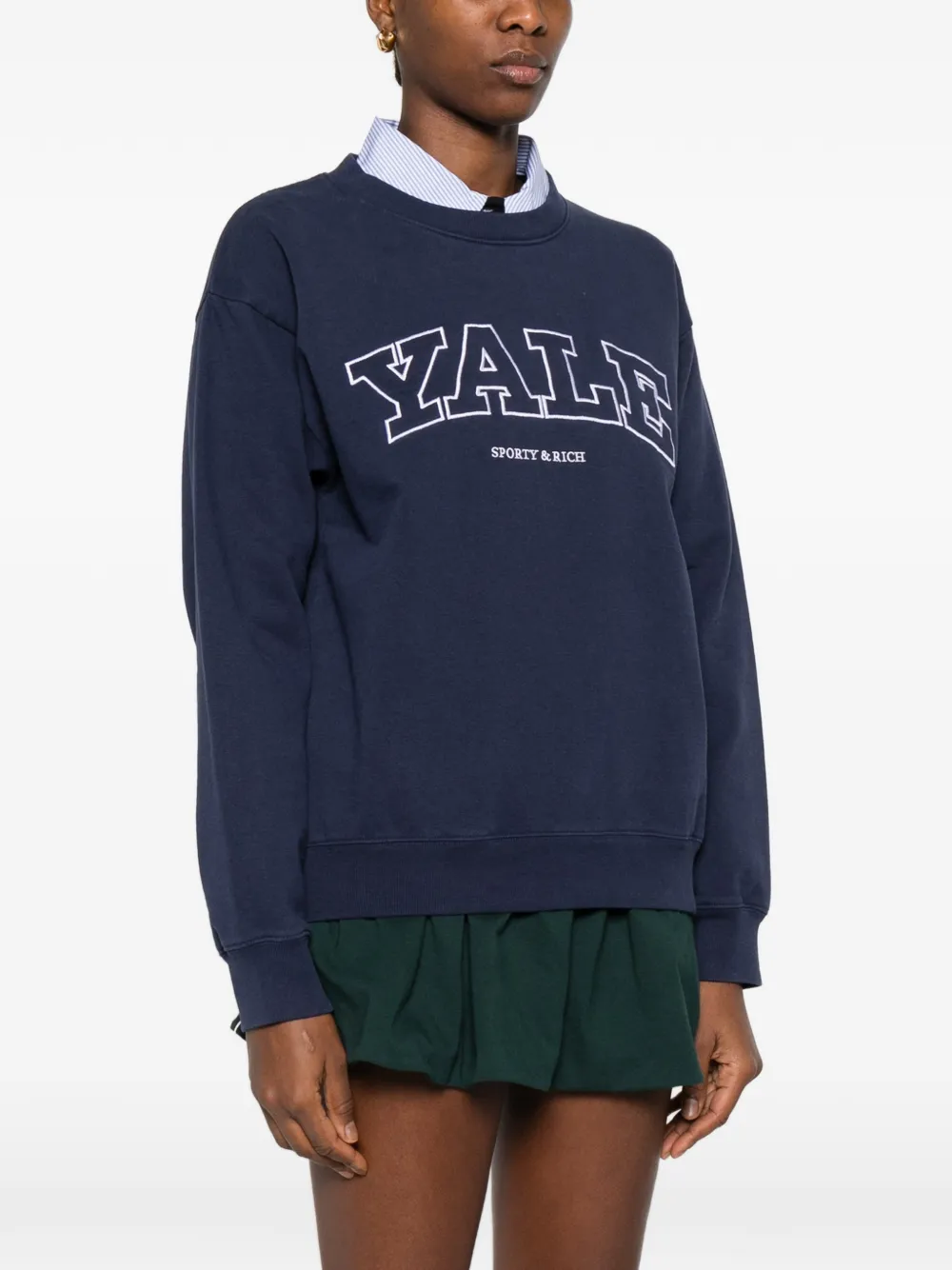  Sporty & Rich Logo Sweatshirt - Blue 