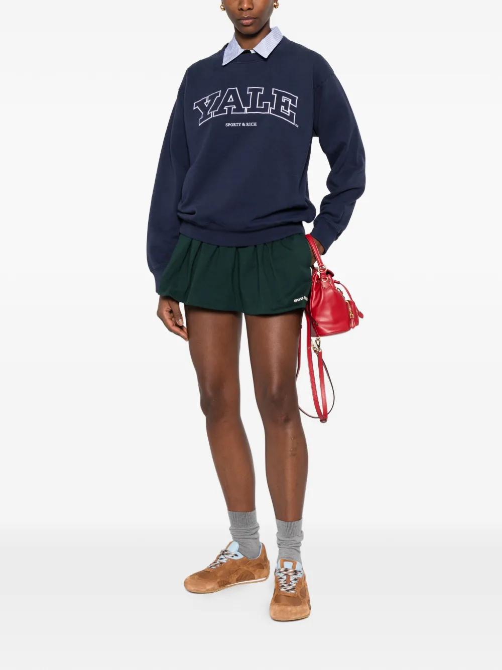  Sporty & Rich Logo Sweatshirt - Blue 