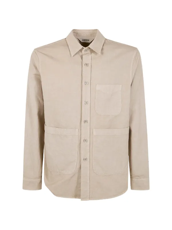 ASPESI Buttoned Pocket Shirt in Neutrals