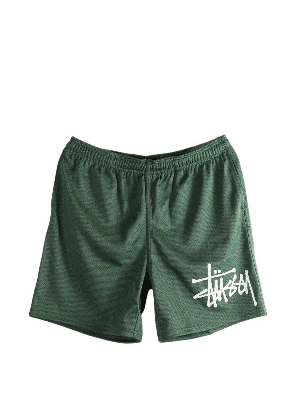 Stüssy logo-print shorts - Verde