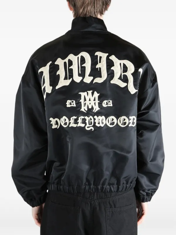 アミリ　ジャケット AMIRI zip-fastening logo-print Jacket | Black | FARFETCH JO