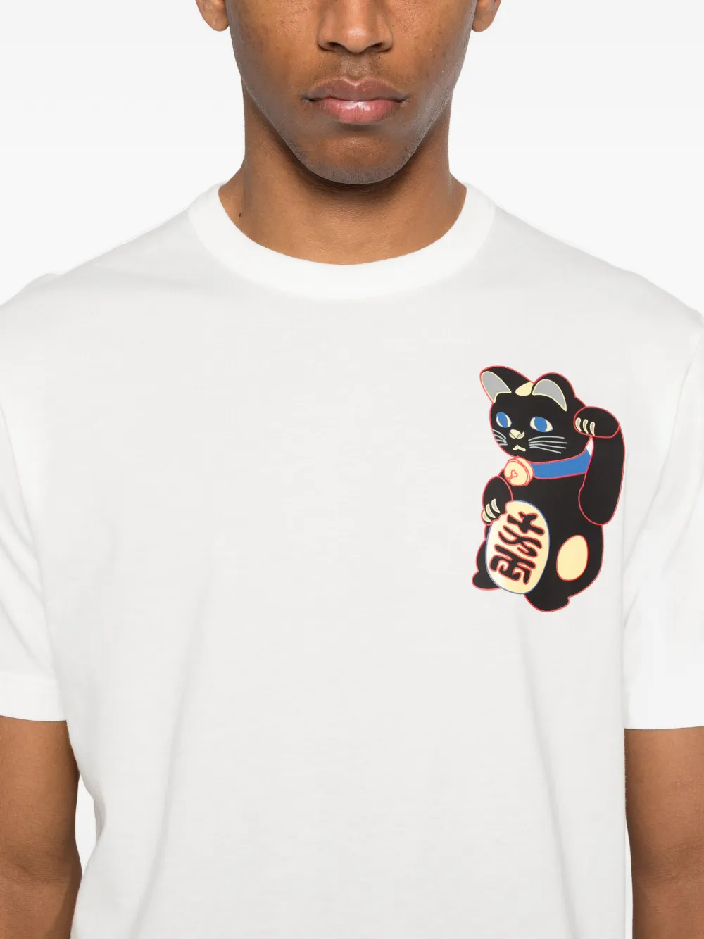 PS Paul Smith T-shirt met kattenprint Wit