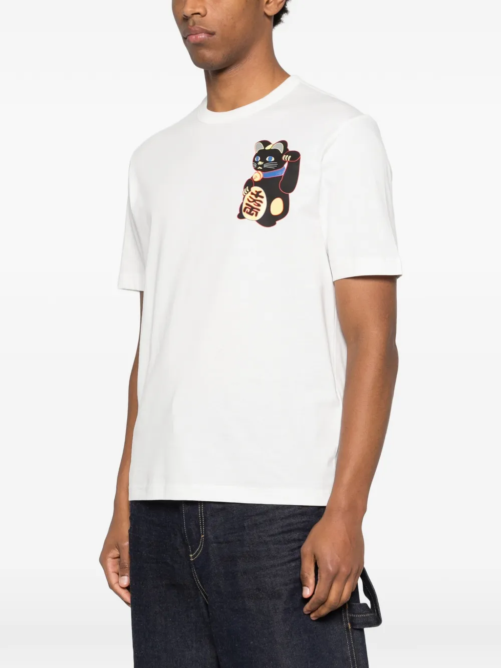 PS Paul Smith T-shirt met kattenprint Wit