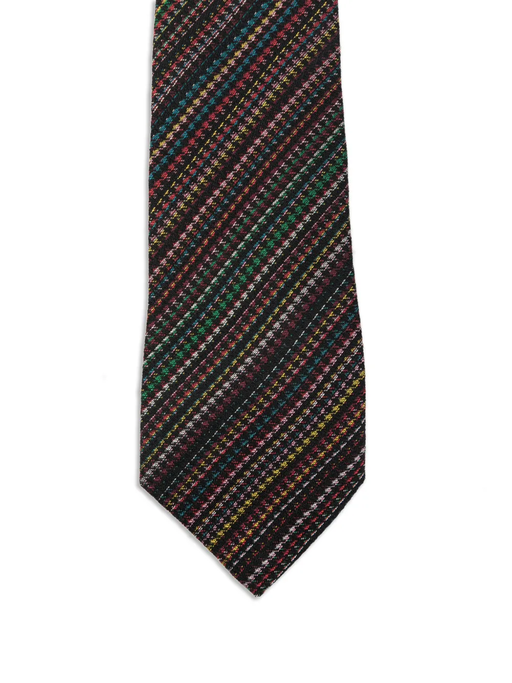 Paul Smith 'Signature Stripe' stropdas van zijdeblend met pied-de-poule print Zwart