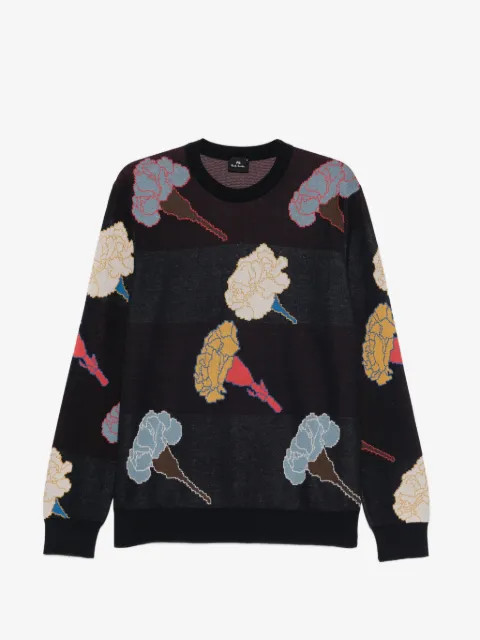 PS Paul Smith Carnation floral crew neck sweater