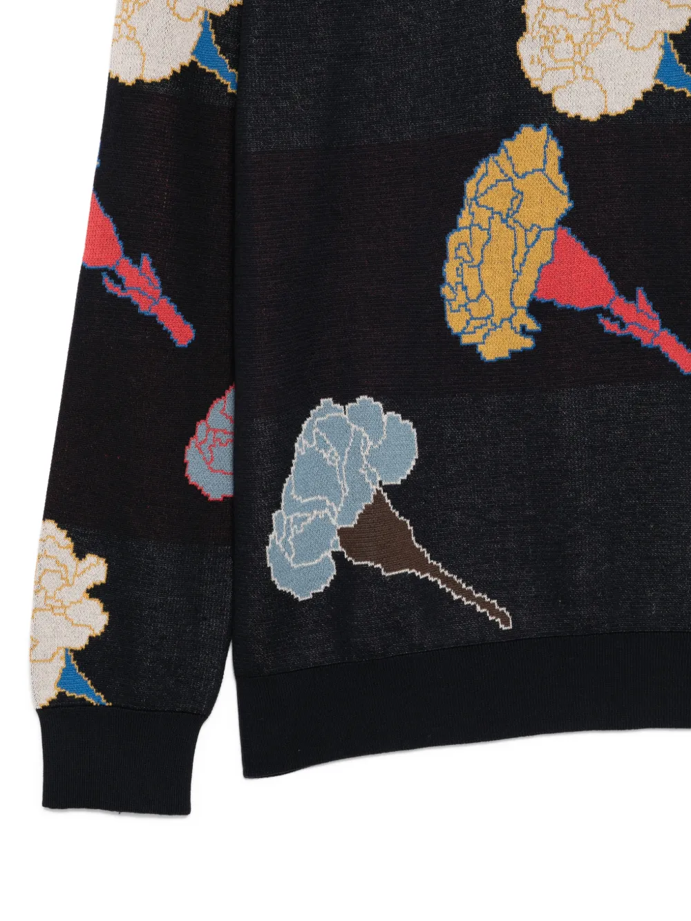  Ps Paul Smith Pull Carnation à Fleurs - Bleu 