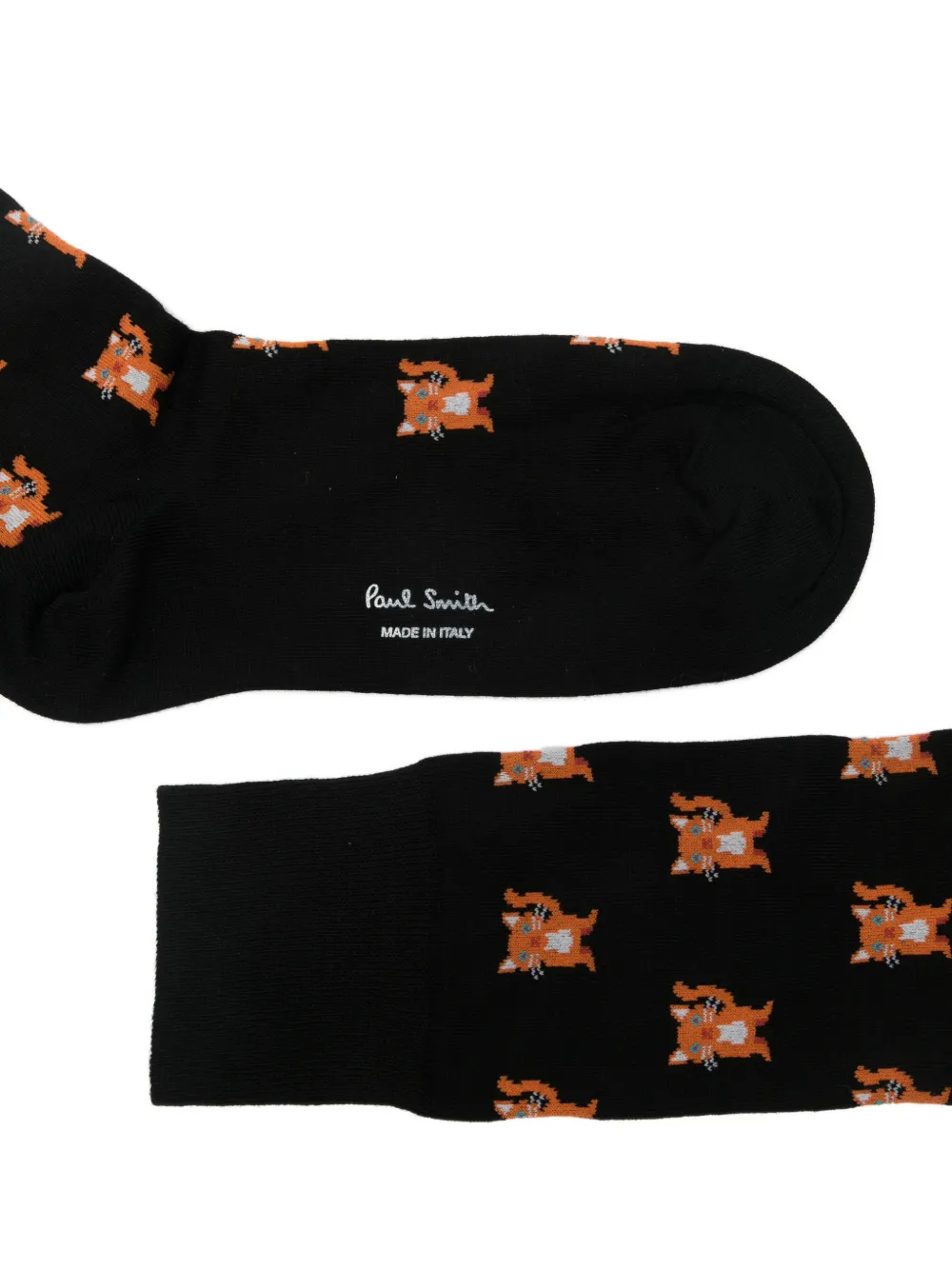  Paul Smith Miro Cat-print Socks - Black 