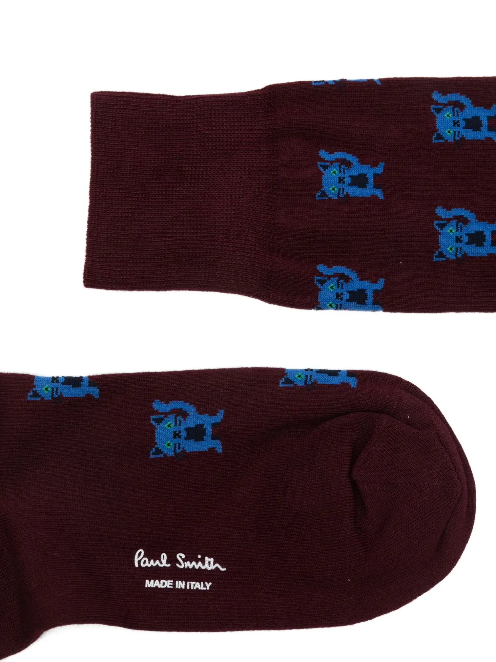  Paul Smith Miro Cat Printed Socks - Purple 