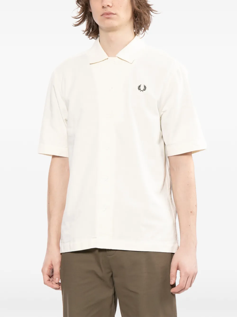 Fred Perry Overhemd met korte mouwen Beige