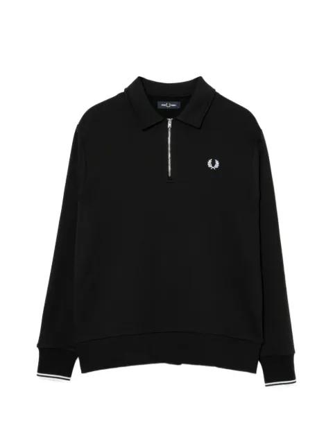 Fred Perry logo-embroidered zipped sweatshirt