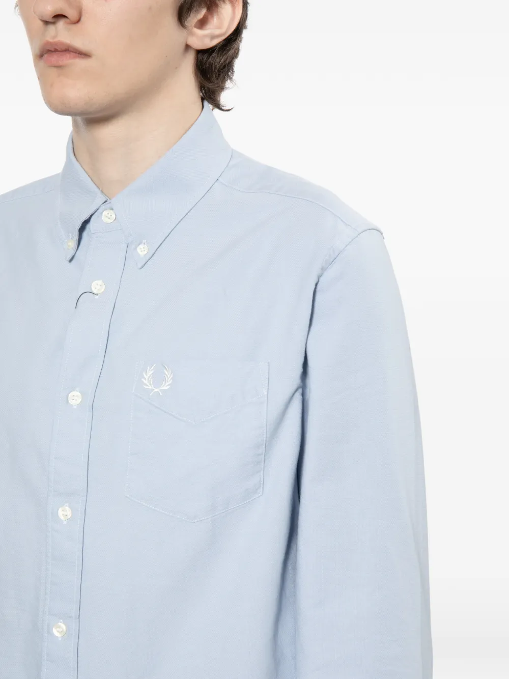 Fred Perry Overhemd met geborduurd logo Blauw