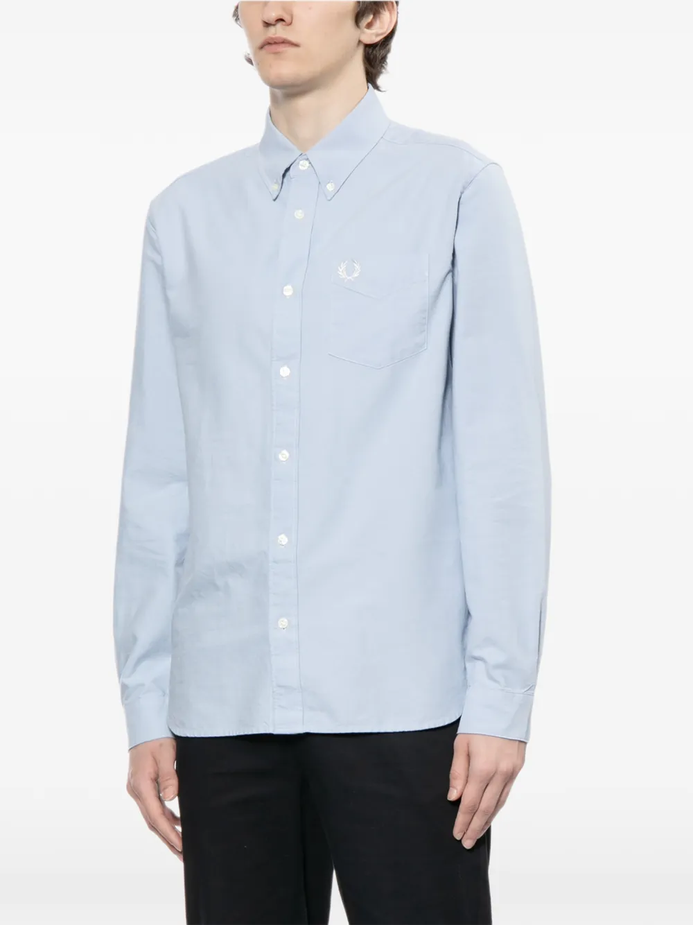 Fred Perry Overhemd met geborduurd logo Blauw