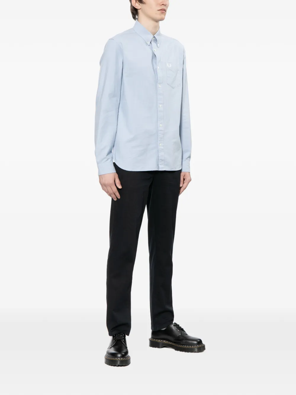 Fred Perry Overhemd met geborduurd logo Blauw