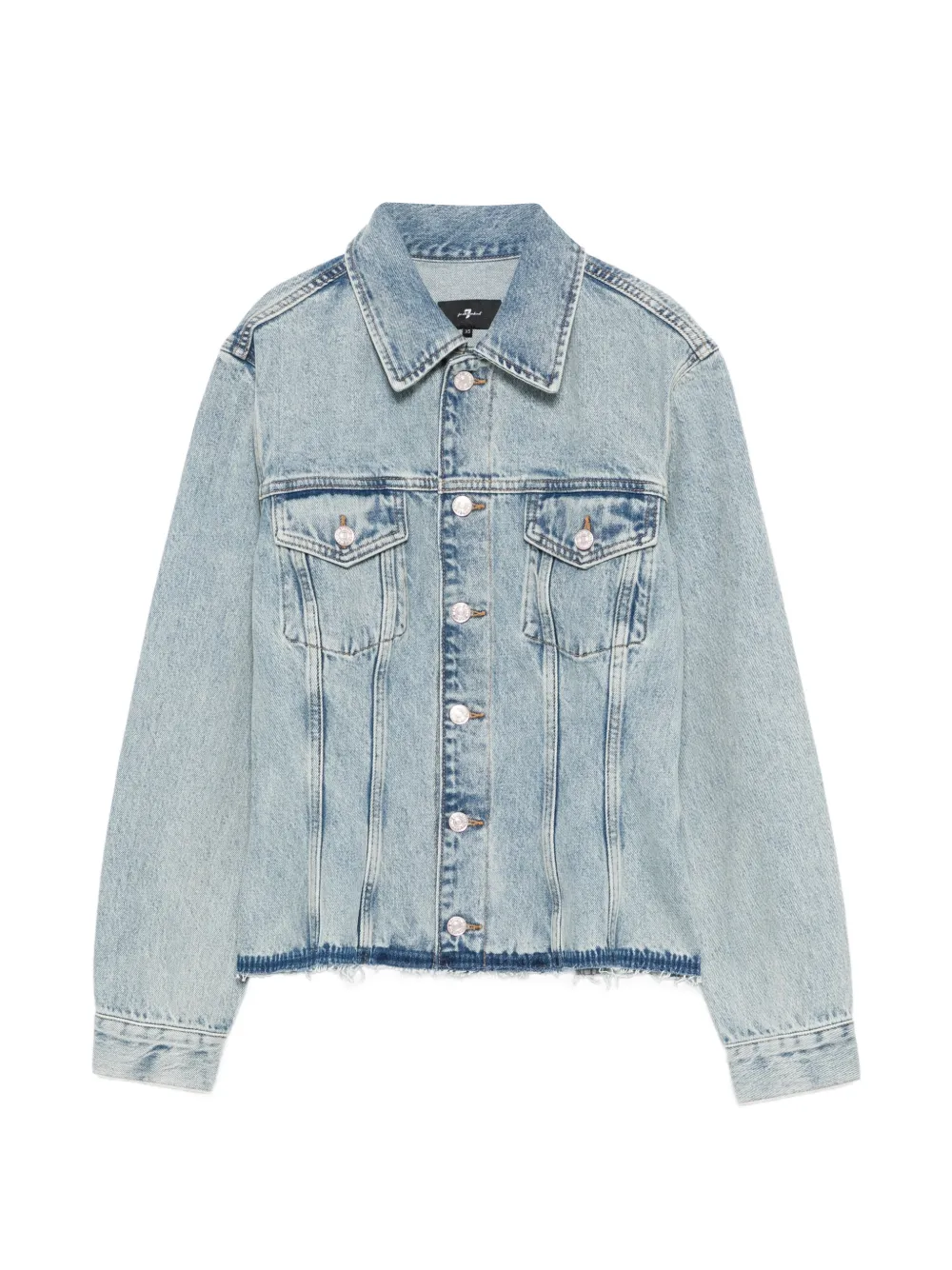 7 For All Mankind Trucker button frayed jacket - Blu