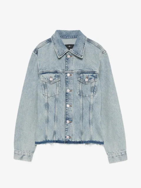 7 For All Mankind Trucker button frayed jacket