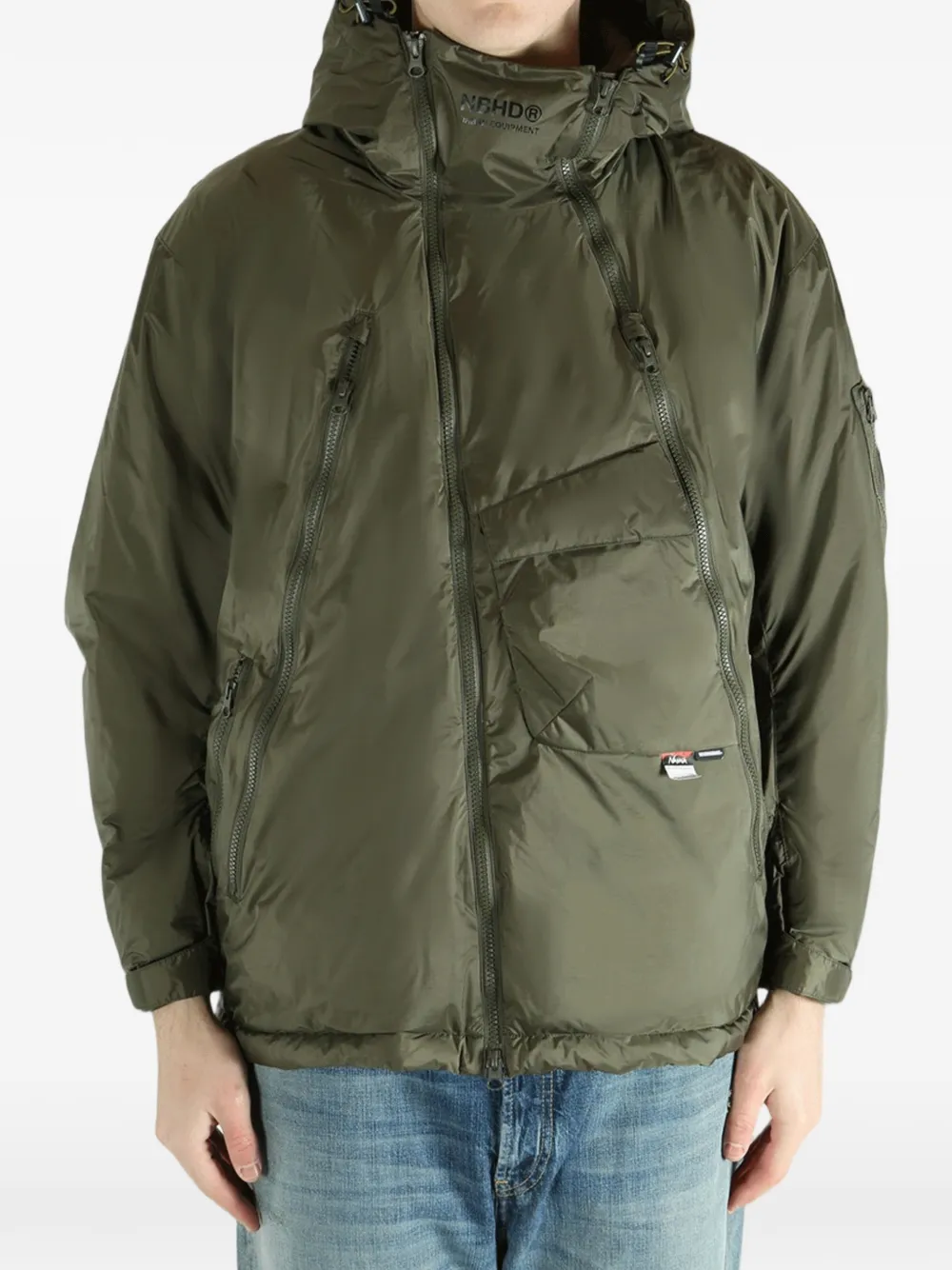 Neighborhood x Nanga jack met capuchon en rits Groen