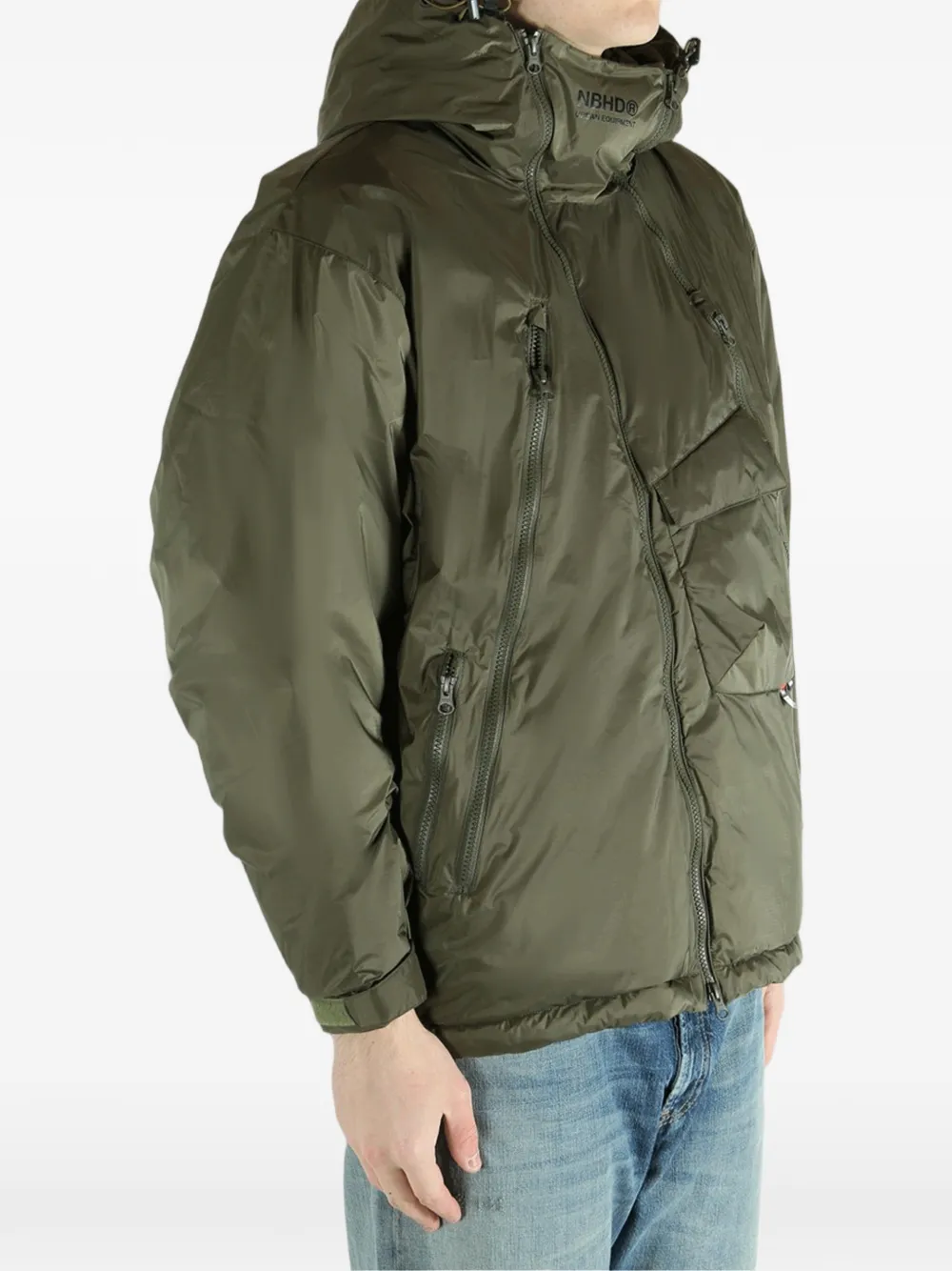 Neighborhood x Nanga jack met capuchon en rits Groen